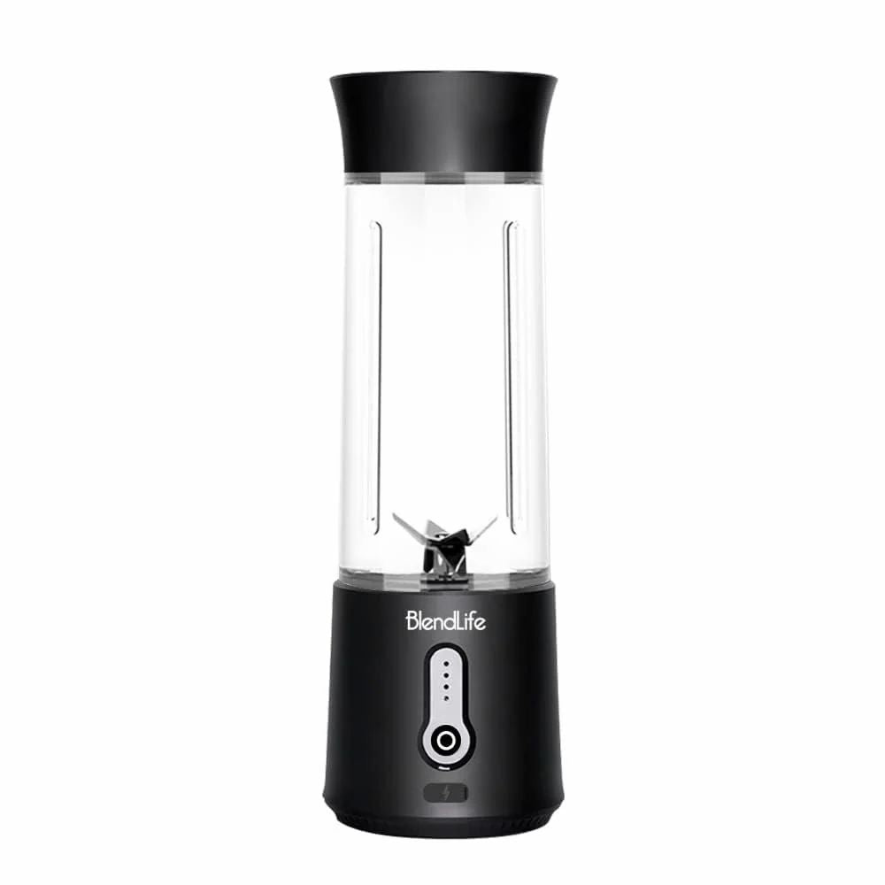 BlendLife Plus Portable Blender for Juices, Shakes, Smoothies, Baby Food, Crushes Hard Ingredients, 230W Motor, 4000mah USB Rechargeable Battery, Stainless Steel Blades, 500ml - Black