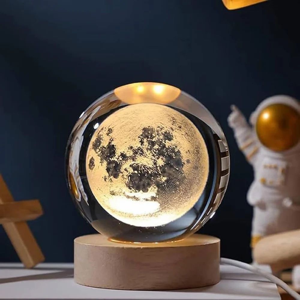 3D Moon Light Crystal Ball Night Lamp